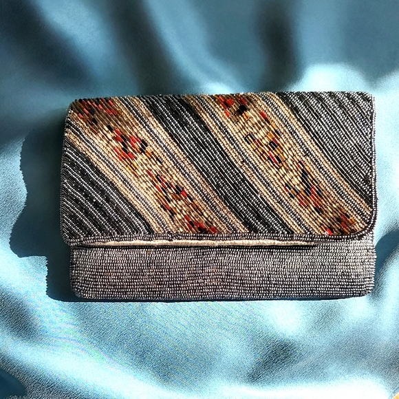 Vintage Aspects Ex Cond Beaded Striped Clutch, $45 - Picture 6 of 13